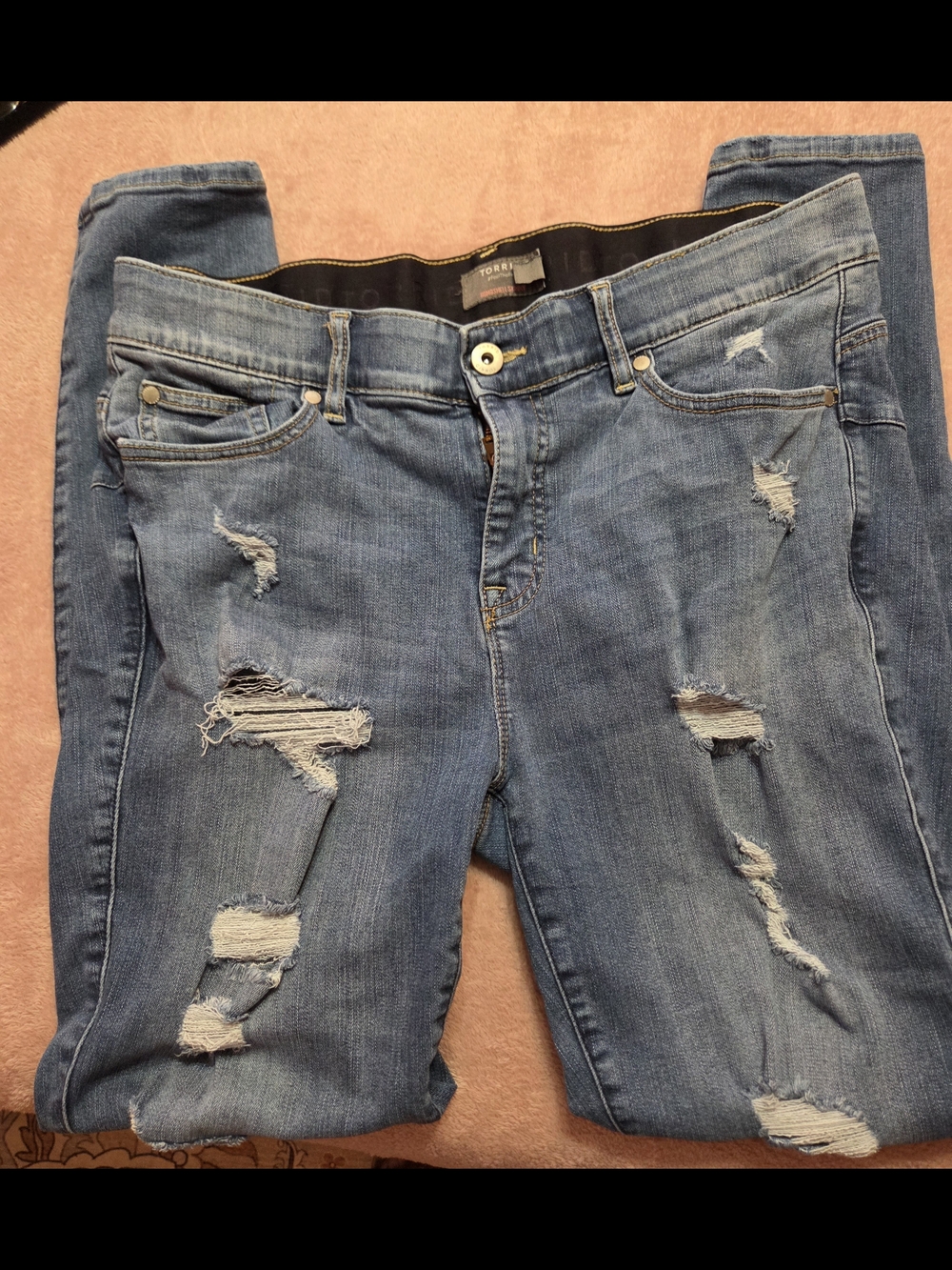 torrid Light Blue Distressed Skinny Jeans